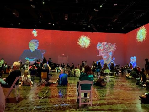 During the roughly 35 minute program, various images of night scenes, still life paintings, and bright skies pop up over the four-wall projection. In all, there are 60,600 frames of video and 90 million pixels that piece together Van Gogh Immersive Experience’s seamless exhibit. Additionally, while the walls encased the majority of the projections, the floors were also covered with art. 