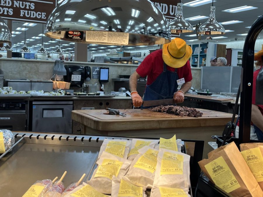 When you walk into Buc-ee’s, the brisket hits you first. The smell, at times nauseating, lingers with you
even after leaving. As for the taste, the overall consensus of my family was that it left something to
be desired. The meat was dry, overly seasoned, and not worth the hype. Buc-ee’s also sells, “Beaver
chips” which are kettle cooked potato chips. They have a similar thick texture to Chipotle’s tortilla chips

except smokier, and made up for the brisket.