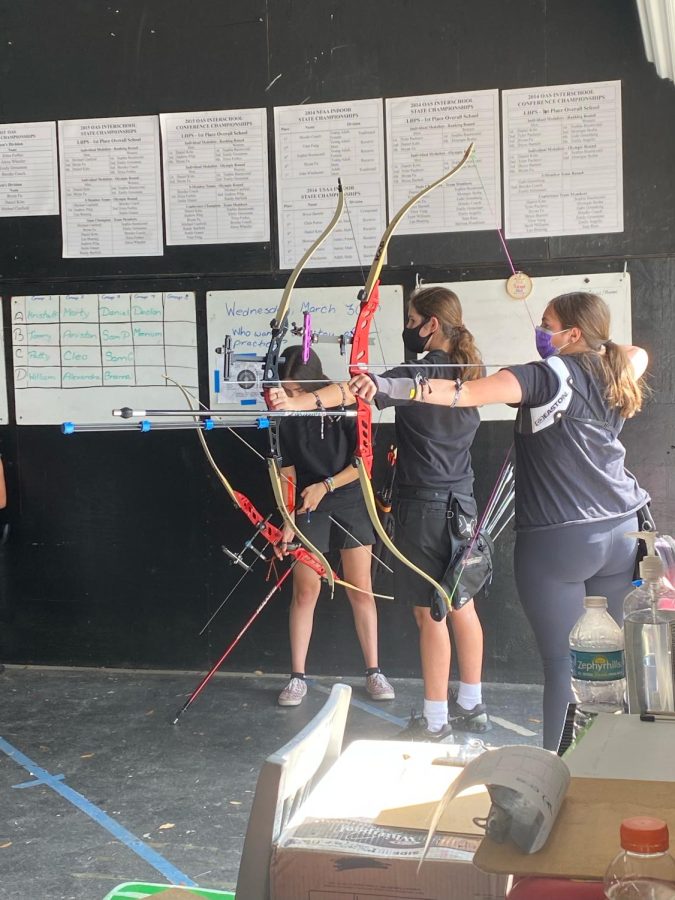 Cleo Richard-
son, grade 10, Aniston

Goldstein, grade 12, and
Alexandra Caballero, Class
of 2022, all share the
same passion for archery.
Alexandra shared how she
found her niche through
joining the archery
team: “I joined the team
during my Sophmore year,
and everyone was very
supportive. It was fun
to watch how I improved
throughout my time on
the team.” Alexandra
now serves as an active

mentor to the underclass-
men on the team, and

continues to push them to
do their best while still
learning about new ways

to improve their strate-
gies on a daily basis. In

fact, Cleo and Aniston have
learned a great deal from
Alexandra’s experience,
which have helped them in
fixing their mistakes and
forming new bonds in the
process. Photo by Arya

Sant. (Above) Graph-
ic courtesy of Clipart