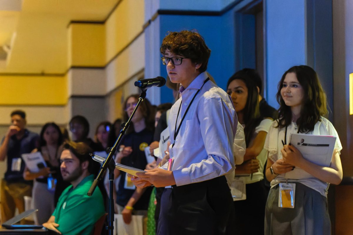 (Above) Zane Rimes, grade 12, attended the George Mason University Journalism Conference. 