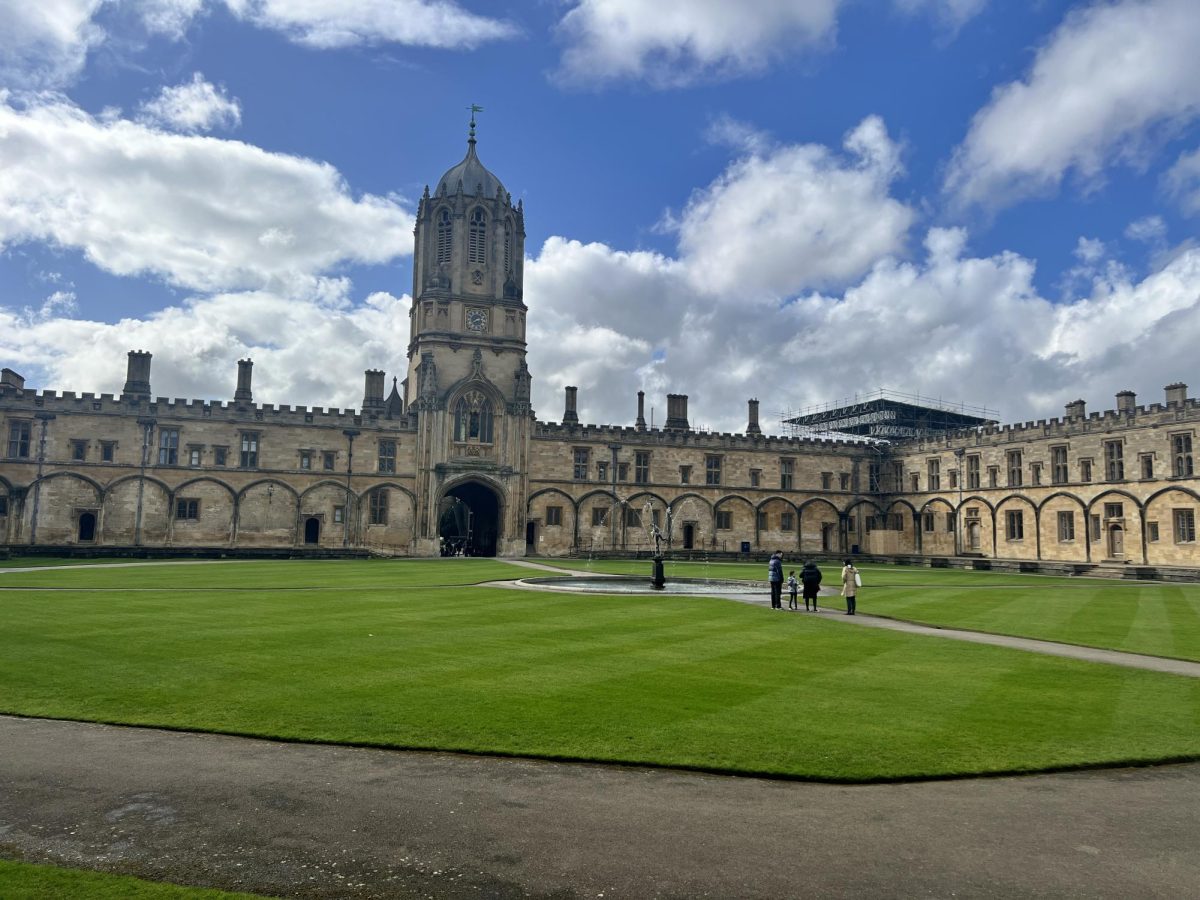 (Above) Students will spend 10 abroad during the spring seminar. Of the 10 days two will be spent in London and the following will be at Cambridge. During their stay, they will visit surrounding colleges and landmarks just as students did in Oxford when they visited Tom Quad in Christ Church. 