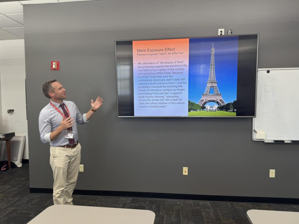 (Above)  Mr. Rudy Chihak teaches AP Psychology and coaches Boys Varsity Track. Mr. Chihak belives the concept is a very real phenomenon. Mr. Chihak even states that he advises his students who get nervous in social settings to, “Act like one of there more social friends.”