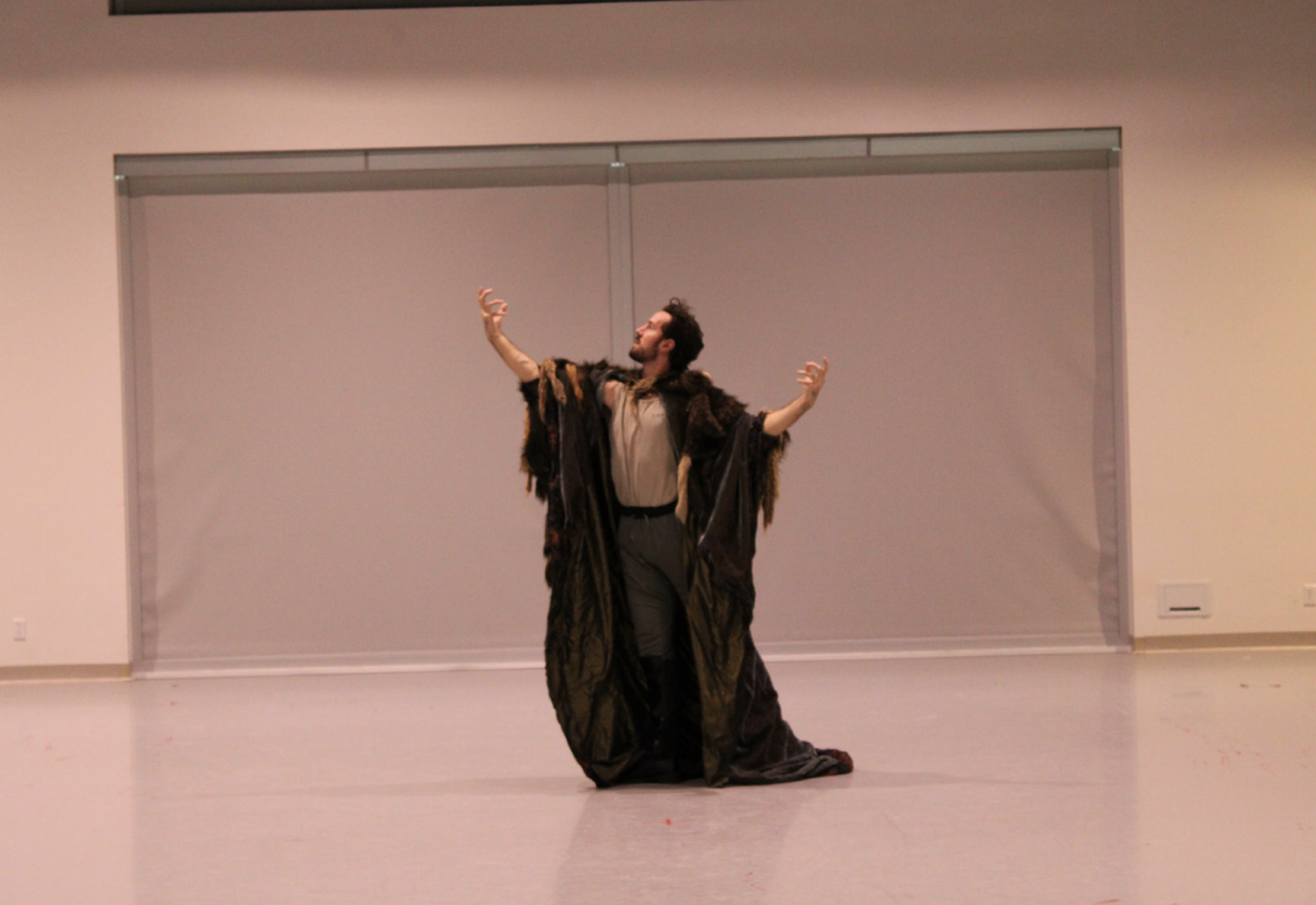 (Above) The role of Baron Von Rothbart, the sorcerer who captures Odette, was played by Francis Mihm. The 2025-26 season marks his fourth season with Orlando Ballet. Being a part of the Orlando Ballet company means working with over 85 other dancers on a production. Many productions around the globe depict Rothbart as an owl-like sorcerer. Meanwhile, The Orlando Ballet took a more animalistic approach, making him a cloak out of fur instead of feathers.