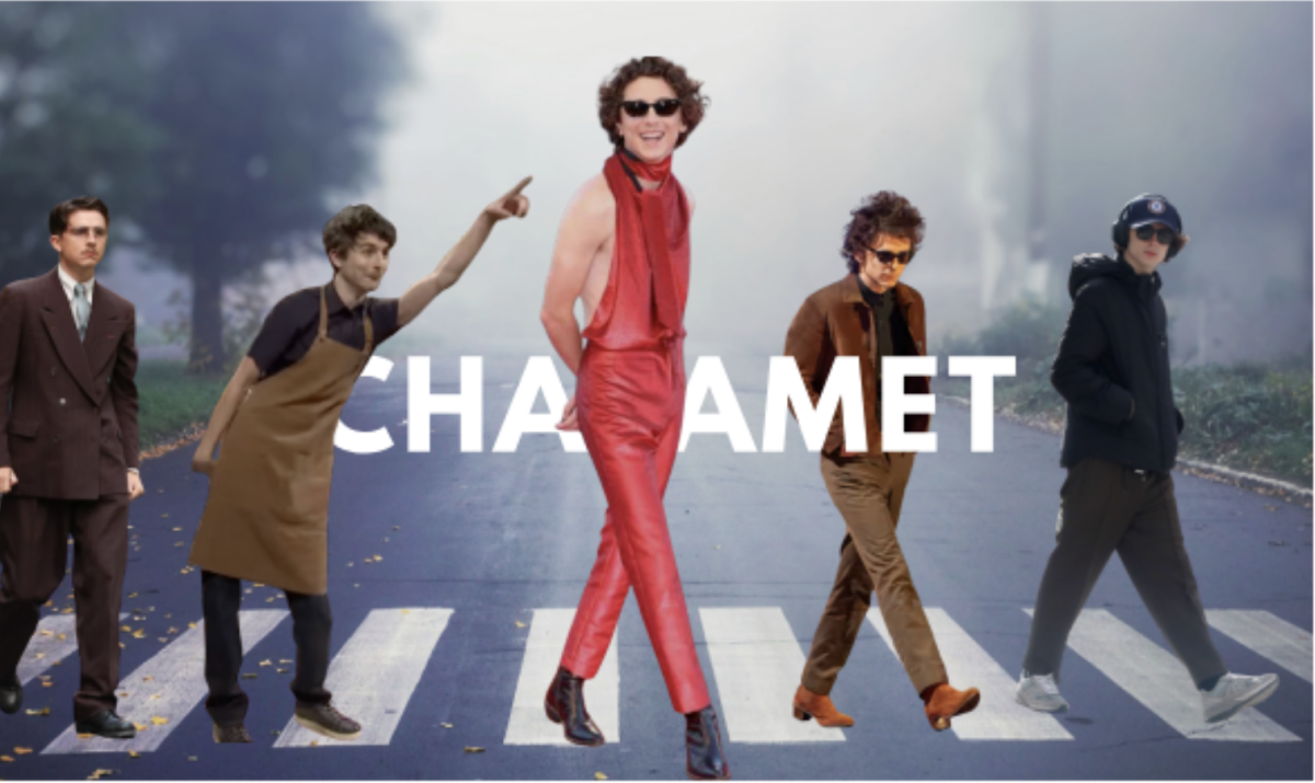(Above) Timothée Chalamet has countless iconic roles, such as these shown above: Marty Mauser, an SNL barista, Bob Dylan, and just being himself in general. He has a very unique background, as he was his high school basketball mascot. Chalamet has formerly gone by the name “Lil’ Timmy Tim” when he was a rapper. In 2011, he had a viral video where he rapped about statistics for a class project at LaGuardia Performing Arts High School.