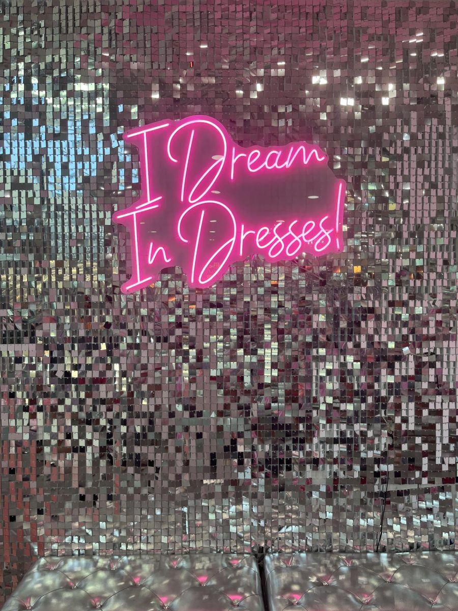 (Above) So Sweet Boutique in The Oviedo Mall, has opportunities to post the dress after clients say yes. They have bright neon signs lights.