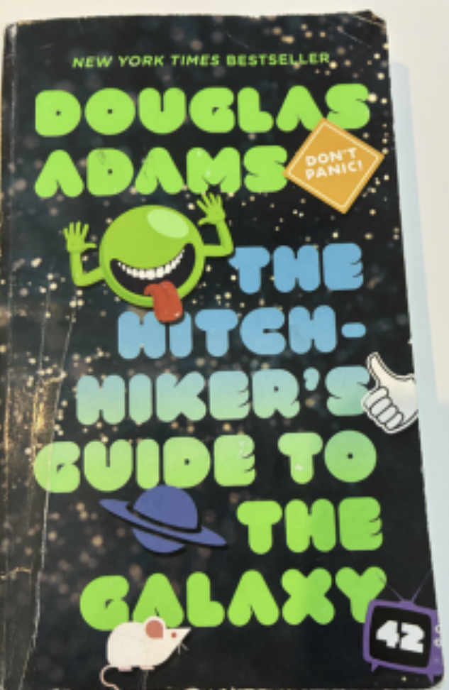 (Above) The Hitchhiker’s Guide to the Galaxy is not a standalone: there are four other books in the series. In fact, it is called a “trilogy” even though it contains five books. In order, they are: The Hitchhiker’s Guide to the Galaxy, The Restaurant at the End of the universe, Life, the Universe, and Everything, So Long, and Thanks for All the Fish, and Mostly Harmless.